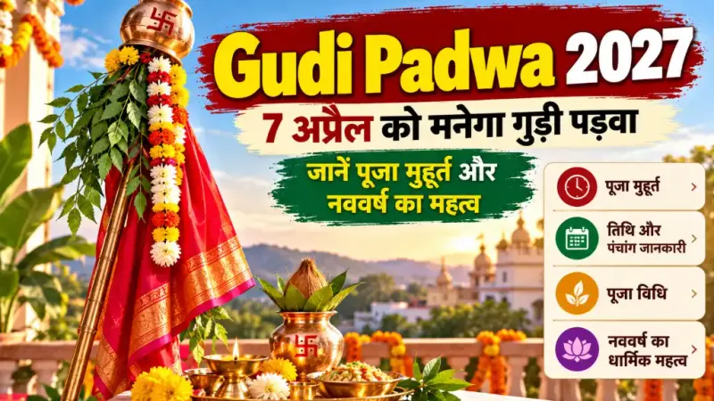 Gudi Padwa 2027: 7 अप्रैल को मनेगा गुड़ी पड़वा, जानें पूजा मुहूर्त और नववर्ष का महत्व