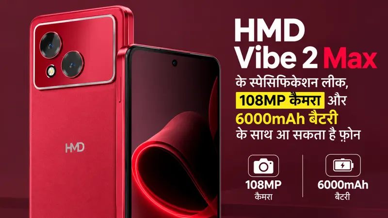 HMD Vibe 2 Max के स्पेसिफिकेशंस लीक, 108MP कैमरा और 6000mAh बैटरी के साथ आ सकता है फोन