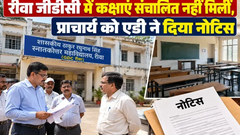 रीवा जीडीसी में कक्षाएं संचालित नहीं मिलीं, प्राचार्य को एडी ने दिया नोटिस