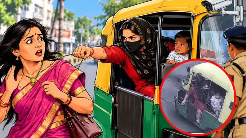 रीवा में ऑटो से बच्चा लेकर घूम रही महिला का आतंक: मंगलसूत्र छीनकर फरार होने का आरोप