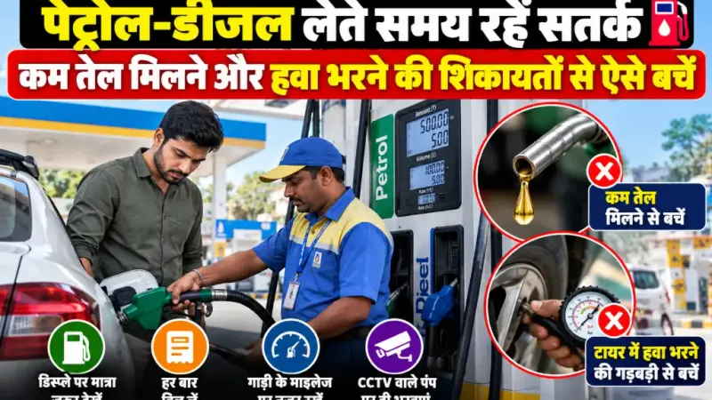 पेट्रोल-डीजल लेते समय रहें सतर्क: कम तेल मिलने और हवा भरने की शिकायतों से ऐसे बचें