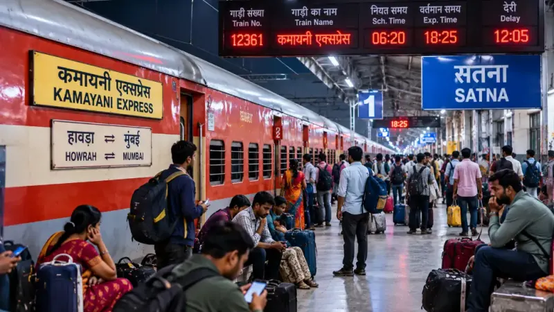 कमायनी एक्सप्रेस 12 घंटे की देरी से सतना पहुंची: नियमित और स्पेशल ट्रेनों के संचालन पर असर