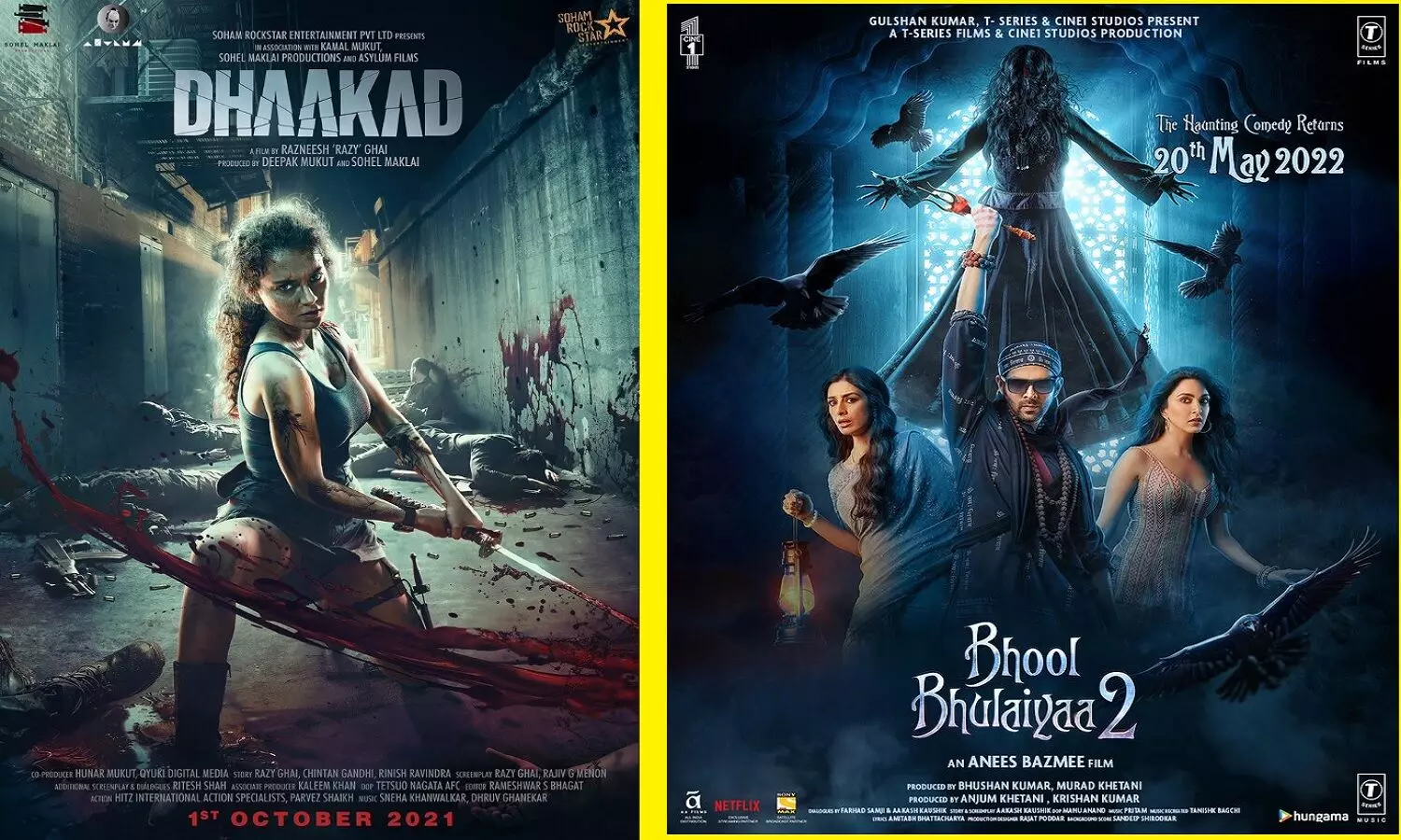 Dhaakad Vs Bhool Bhulaiyaa 2 Collection: भूल भुलैया 2 या धाकड़, पहले दिन किसने ज़्यादा कमाई की?