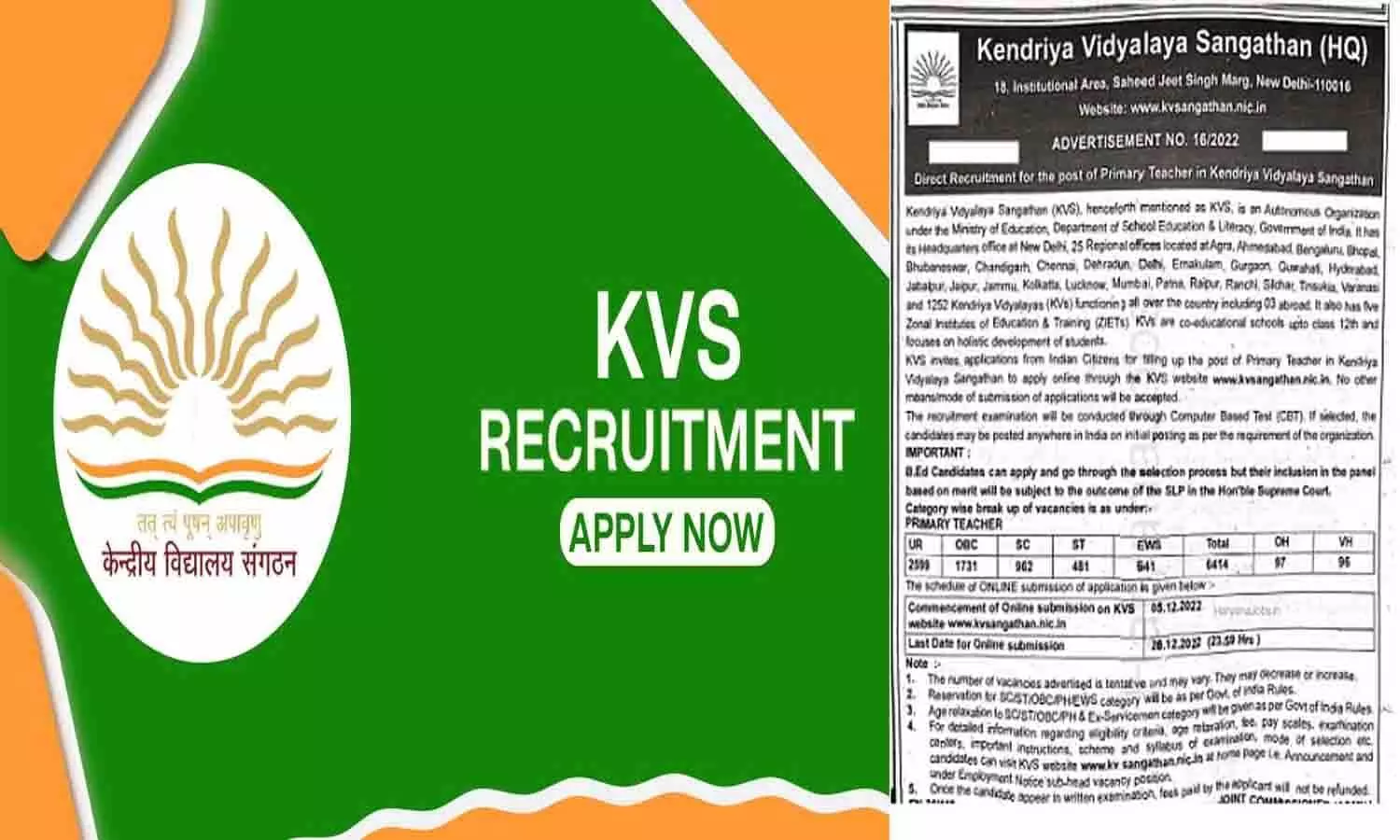 KVS Recruitment 2022