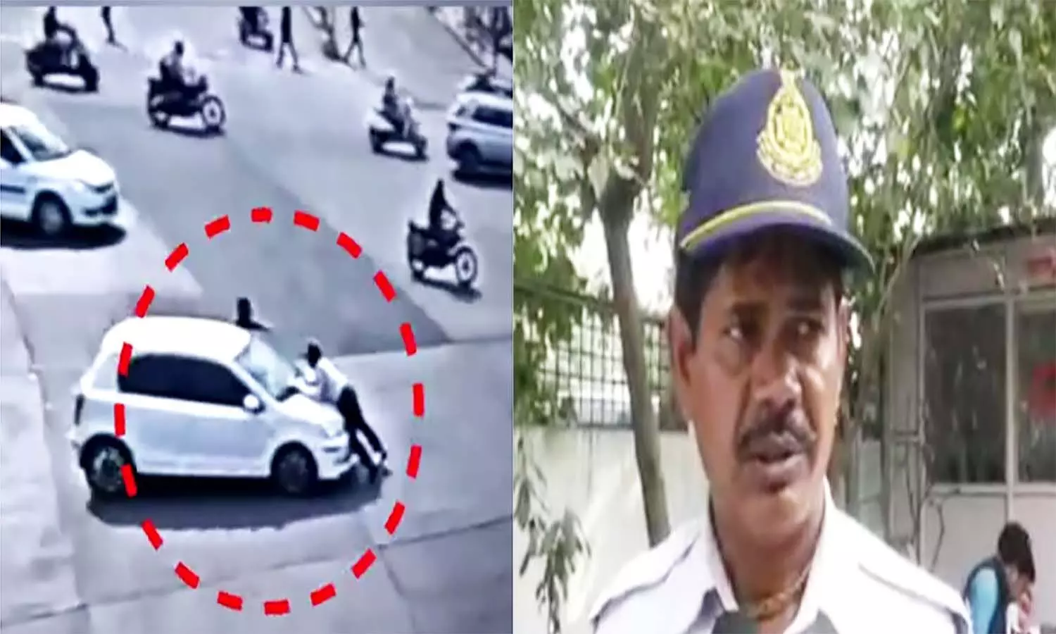 एमपी के इंदौर में चालान की बात सुन दौड़ा दी कार, पुलिसकर्मी चार किलोमीटर तक बोनट में लटका रहा