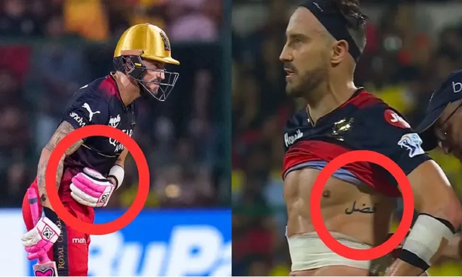 IPL 2023 Know the reason for the strap and meaning of tattoo on Faf du  Plessis abdomen  Cricket Times