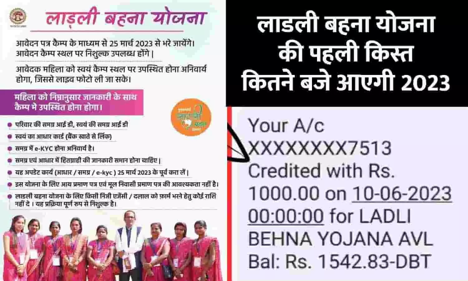 Ladli Behna Yojana 1st Installment: लाडली बहना योजना की पहली किस्त कितने बजे आएगी 2023