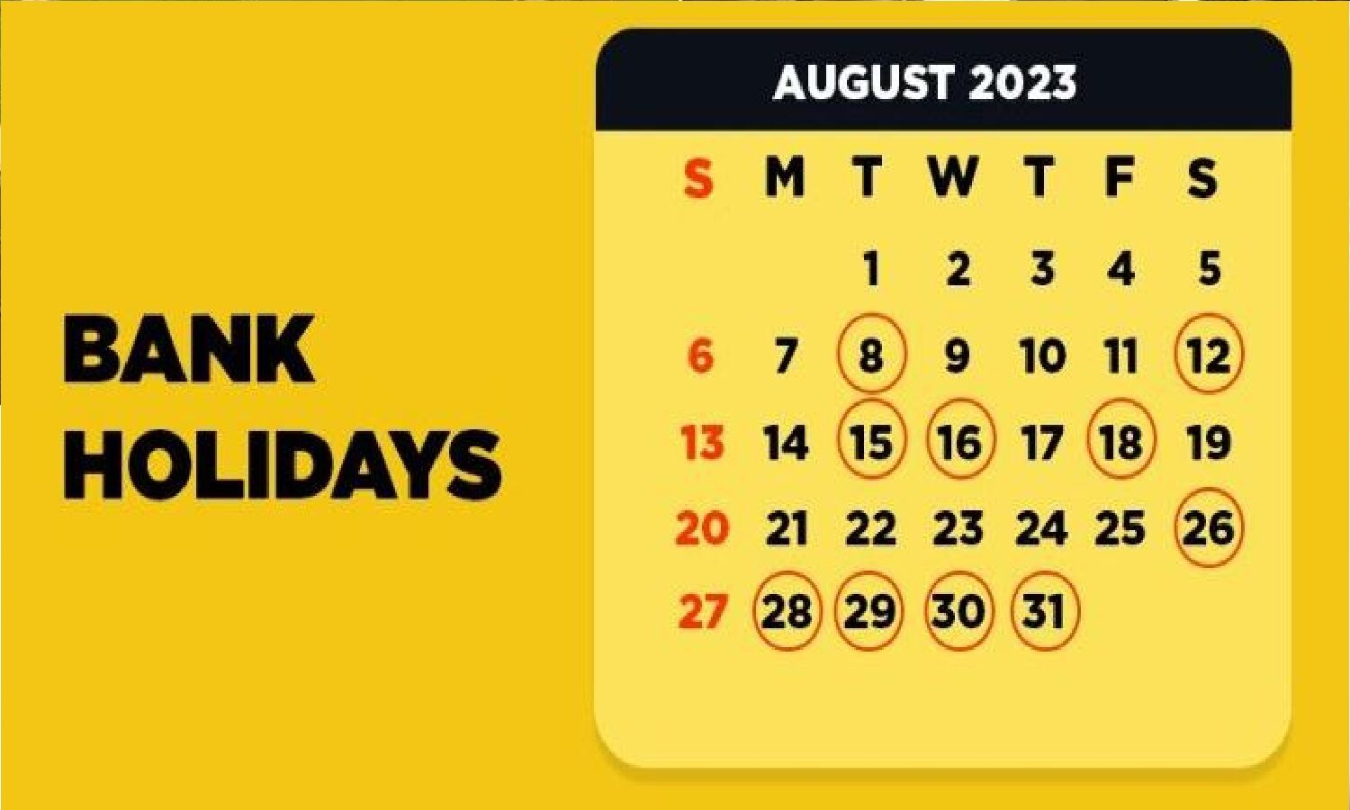 19 August 2023 Bank Holiday In India 19 अगस्त को बैंक हॉलिडे को लेकर