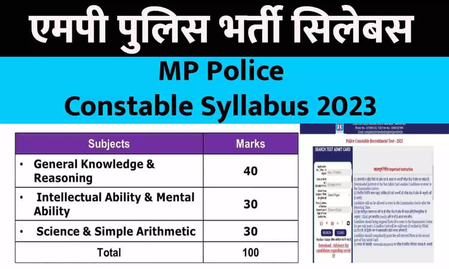 MP Police Syllabus 2023 In Hindi | एमपी पुलिस भर्ती सिलेबस