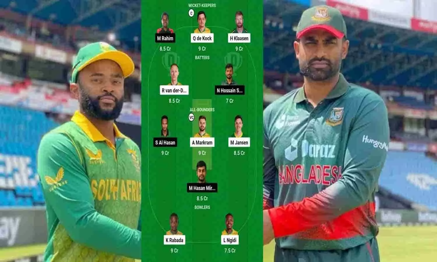 SA vs BAN Dream11 Prediction In Hindi: एडेन मार्करम को कप्तान तो मेहदी हसन मिराज को बनाये उपकप्तान, इन खिलाड़ियों को करे ड्रीम11 में शामिल, 2 करोड़ जीतने से खुदा भी नहीं रोक सकता