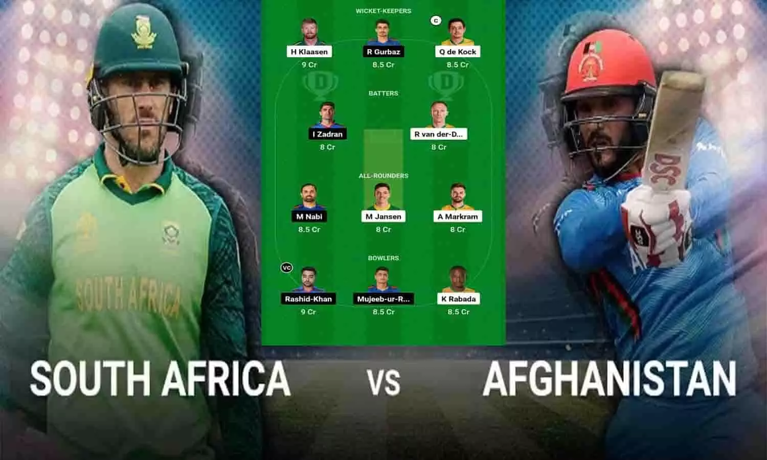 South Africa vs Afghanistan Dream 11 Team: इन खिलाड़ियों की बनाएं ड्रीम 11 टीम, 2 करोड़ अकाउंट में आना तय