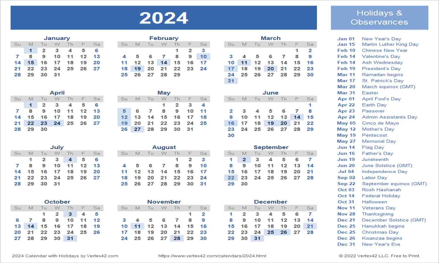 2024 Calendar Holiday List कैलेंडर अवकाश सूची 2024 2024 Calendar