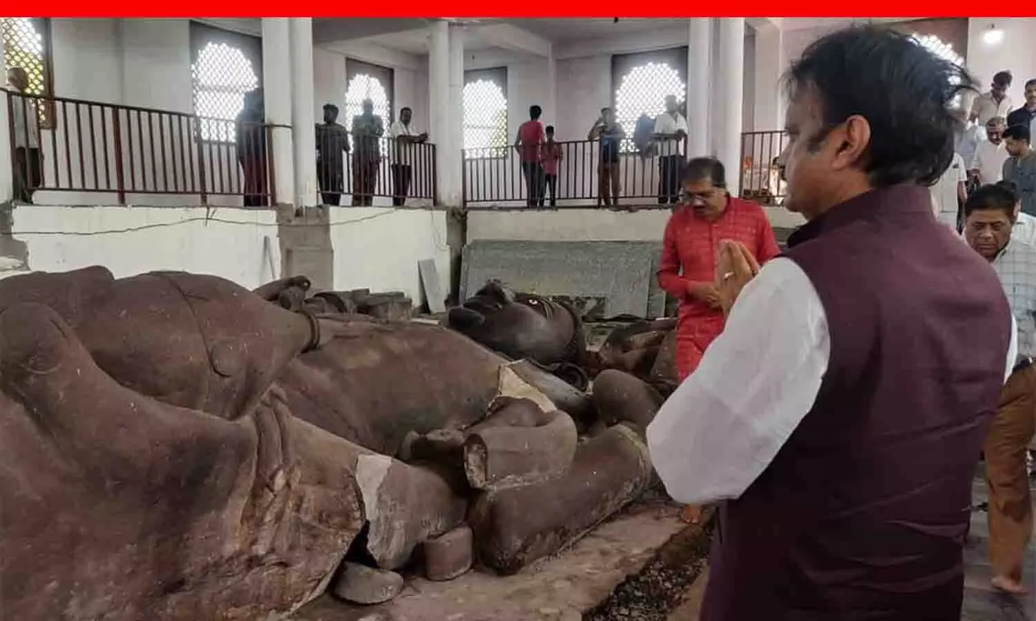 रीवा में उप मुख्यमंत्री राजेंद्र शुक्ल ने भैरवबाबा मंदिर निर्माण कार्य का किया निरीक्षण