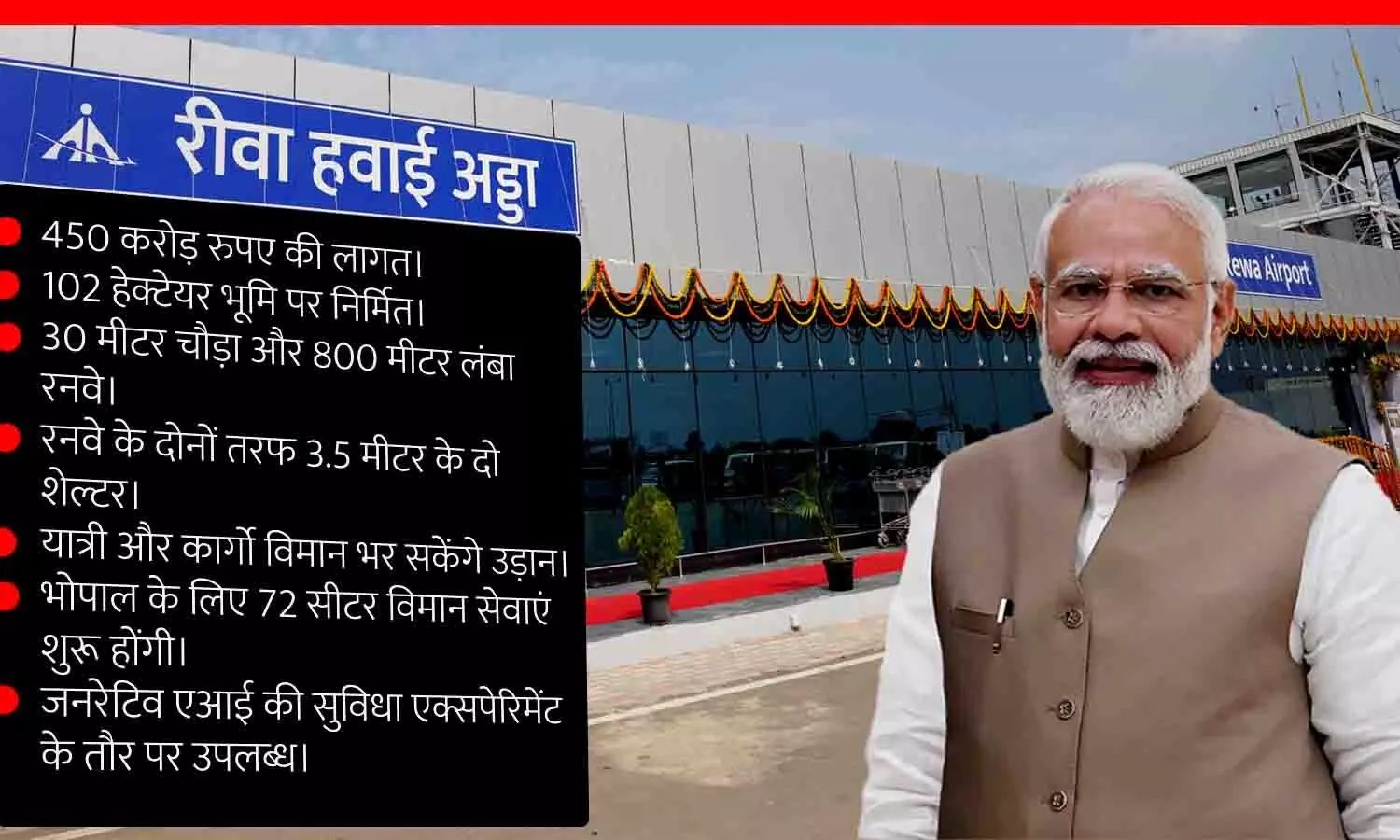 रीवा एयरपोर्ट का उद्घाटन: पीएम मोदी ने किया लोकार्पण, CM यादव बोले- 999 रुपये में मिलेगी हवाई सफर की सुविधा;  डिप्टी सीएम ने कहा- विंध्य के लिए आज का दिन ऐतिहासिक