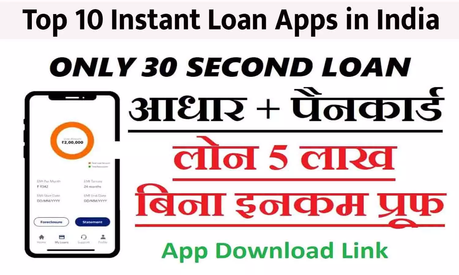 Top 10 Instant Loan Apps in India: 5 मिनट में 10 लाख रूपए तक का लोन देने वाले ऐप की लिस्ट जारी...देखे पूरी Details