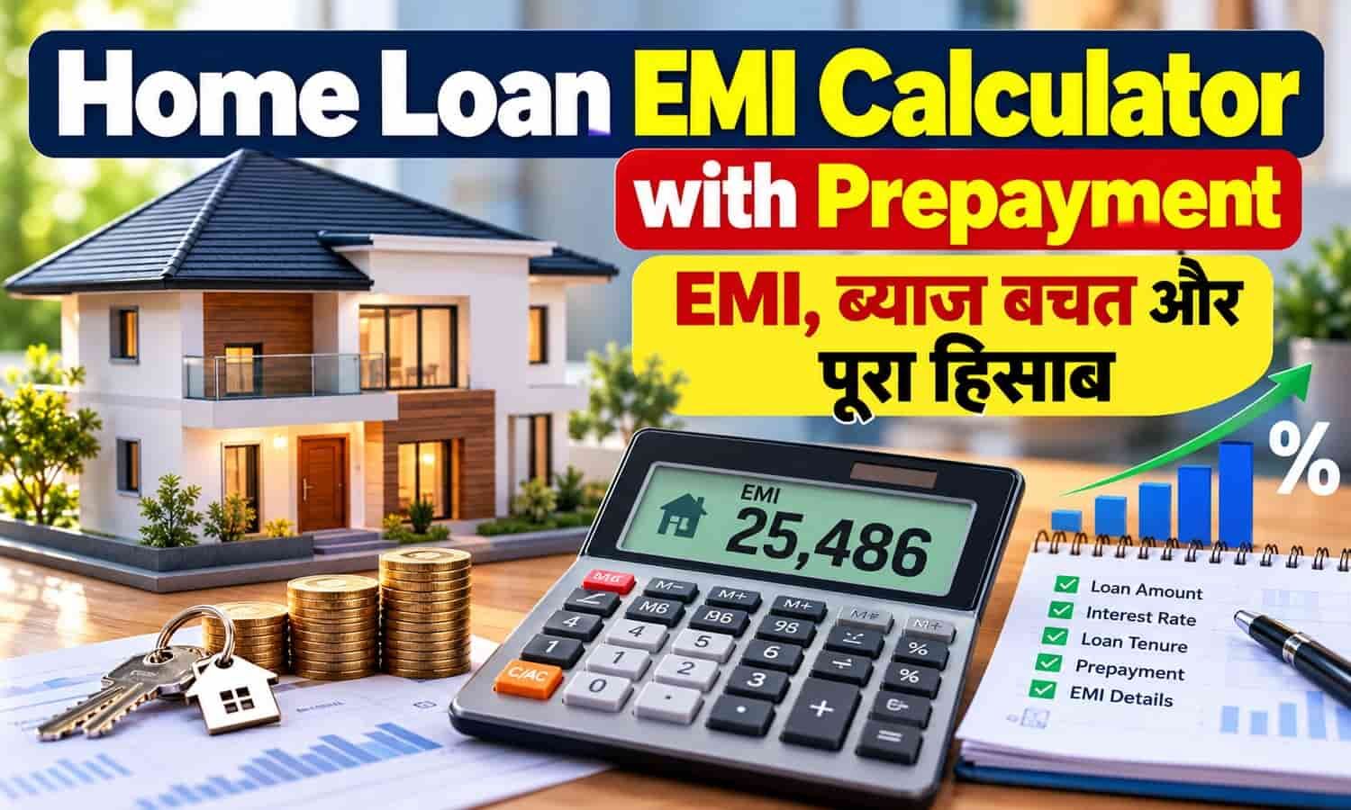 Home Loan EMI Calculator with Prepayment: EMI, ब्याज बचत और पूरा हिसाब