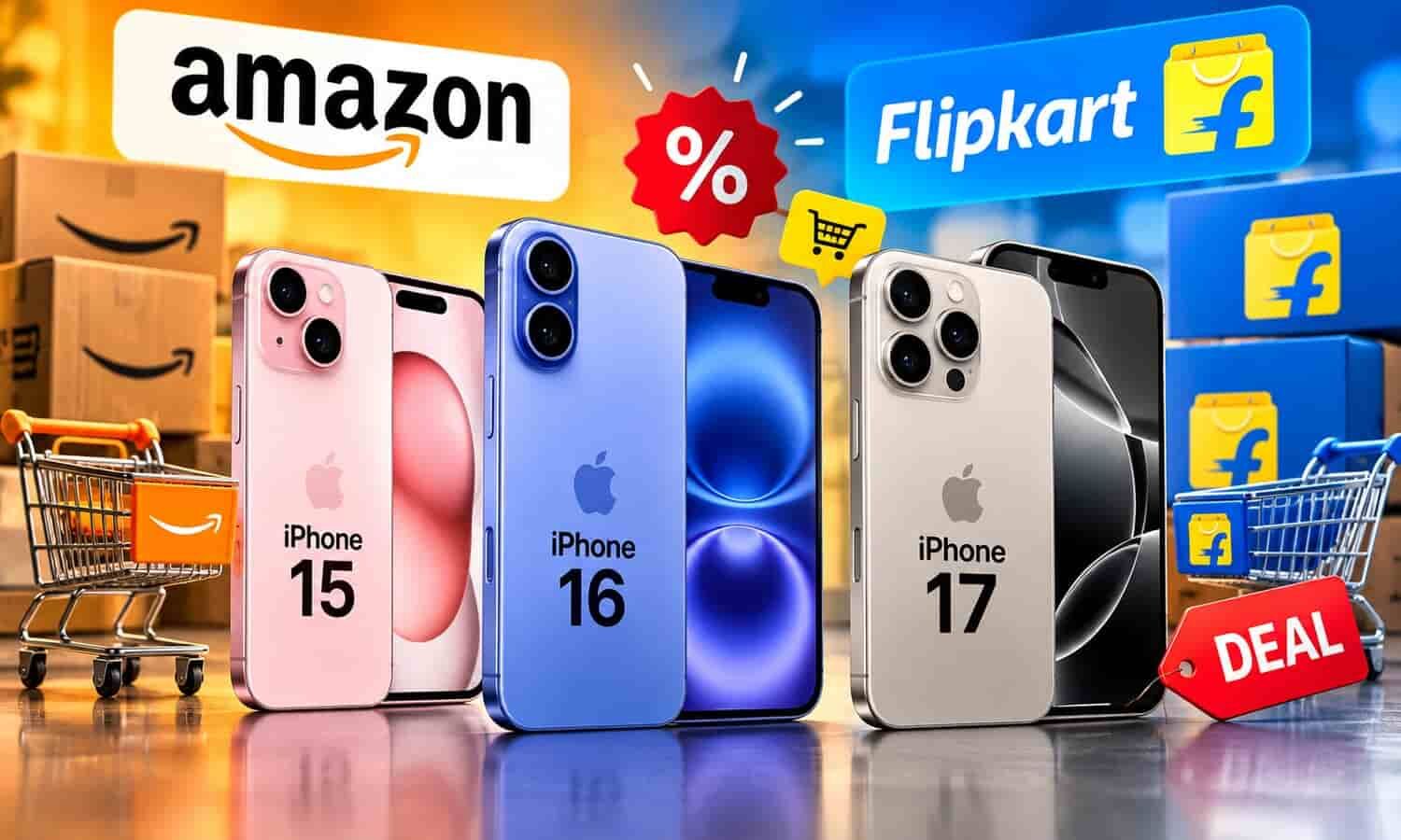 Amazon-Flipkart पर बदल गई iPhone 15, iPhone 16 और iPhone 17 की डील्स, देर होने से पहले ऐसे खरीदें सस्ते में, जाने अपडेट
